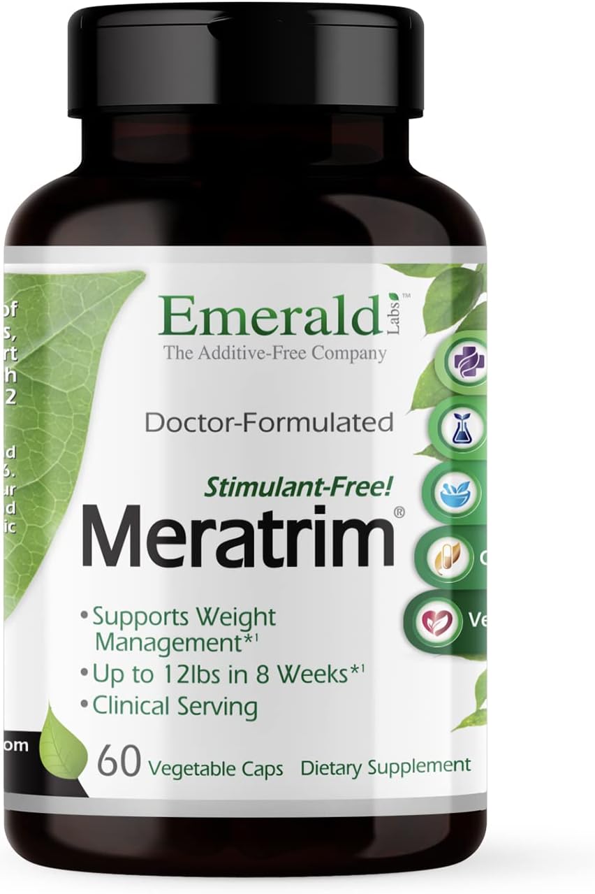 Emerald Labs Meratrim 800mg - Metabolism Booster with Garcinia Mangostana &amp; Sphaeranthus Indicus - Vegetarian, Gluten-Free, Additive Free - 60