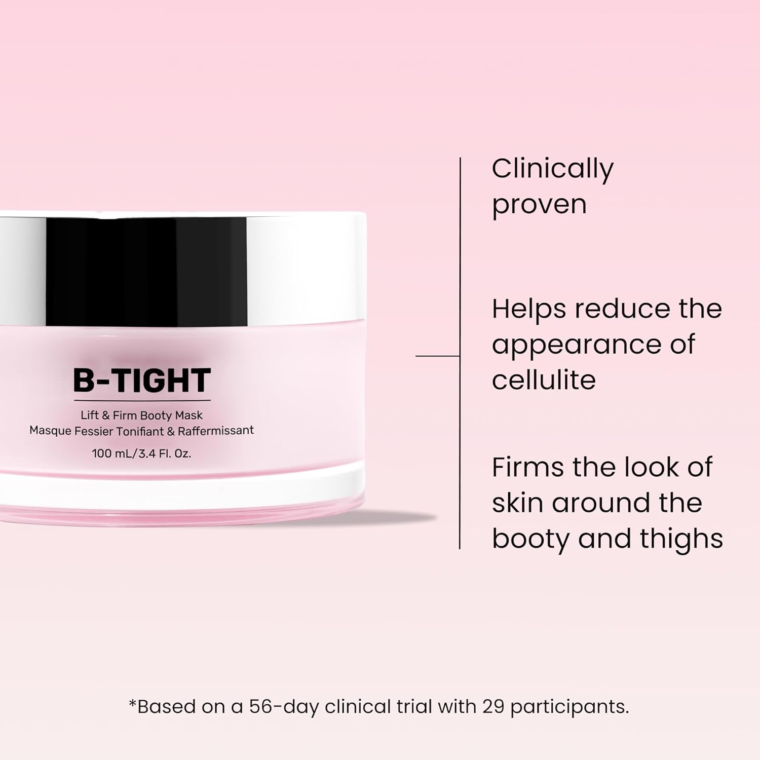 MAËLYS B-TIGHT Lift & Firm Booty Mask - Skin Tightening & Firming Cream for Booty & Thighs - Cellulite Cream with Caffeine & Brazilian Peppertree - Butt Mask for Smooth-Looking Skin (3.4 Fl Oz) - Image 2