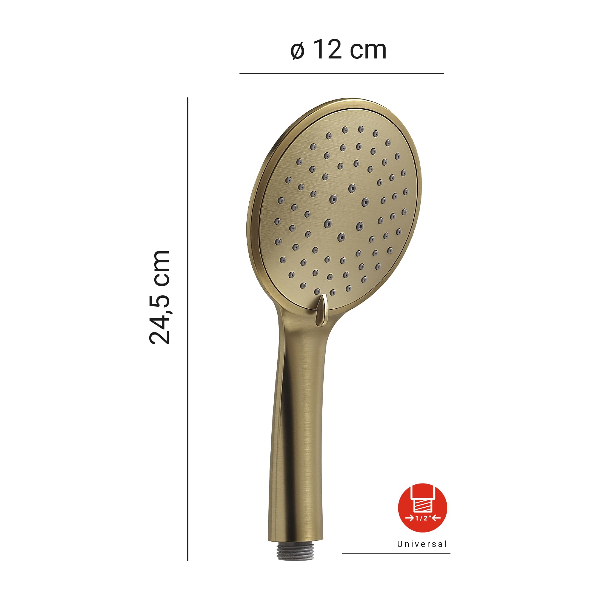 Image secondaire de Pommeau de douche Gedy Tech 14 en Or Mat avec 3 Modes de Jet