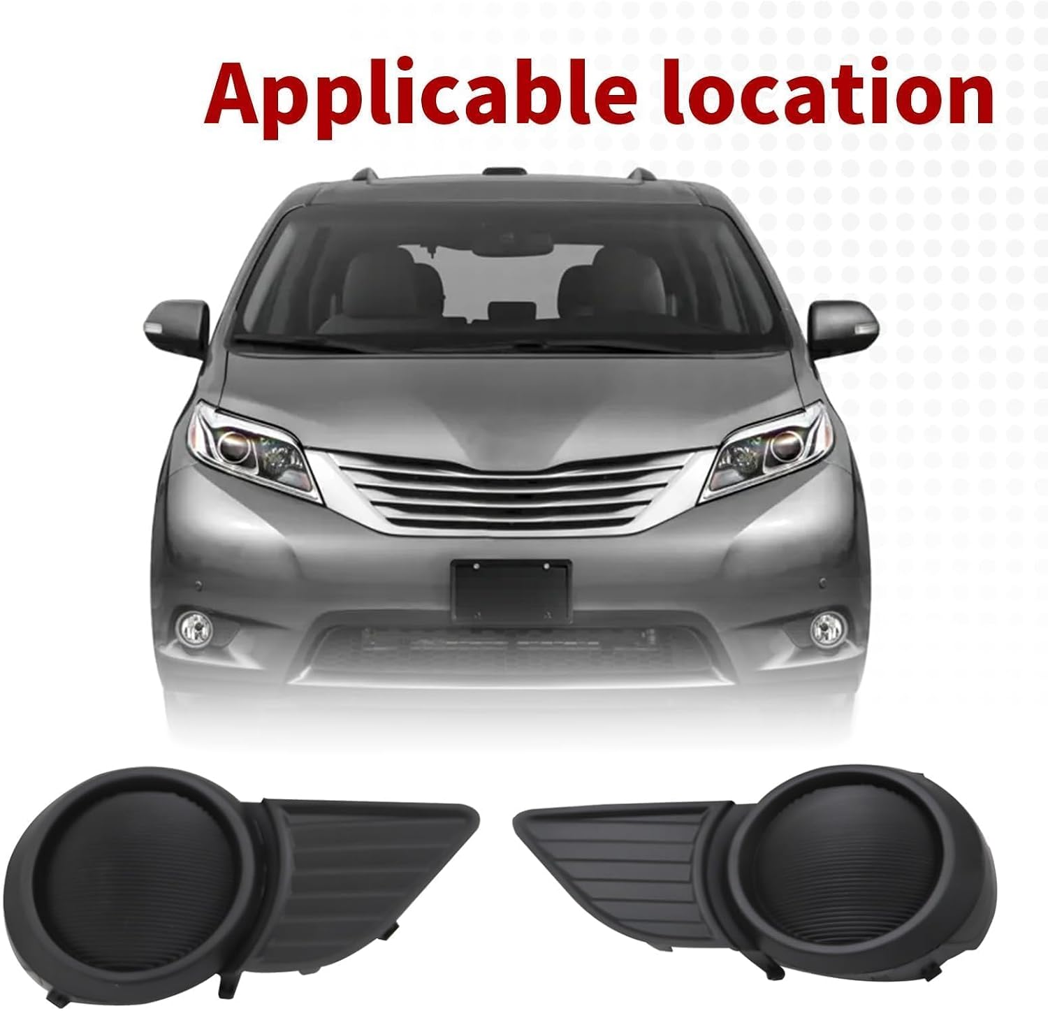 Nakkaa 5212708020 2Pcs Driver and Passenger Side Fog Light Covers Compatible with Sienna 2011-2017 TO1039169