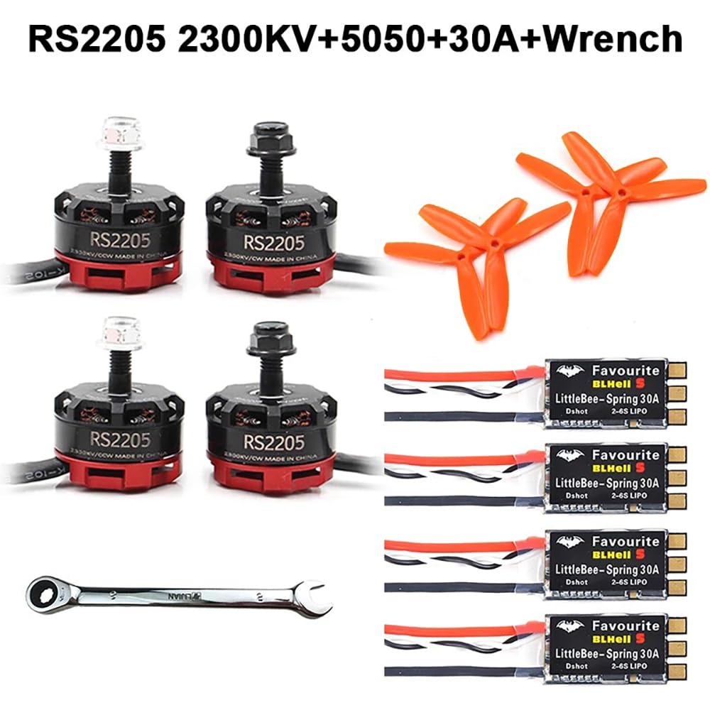 RS2205 2205 2300KV CW CCW FPV Brushless Motor 3 ~ 4S Lipo 30A 4 in1 ESC per RC Quadcopter Multicopter Racing Droni fai da te (4 pezzi 2205 30A 5050)
