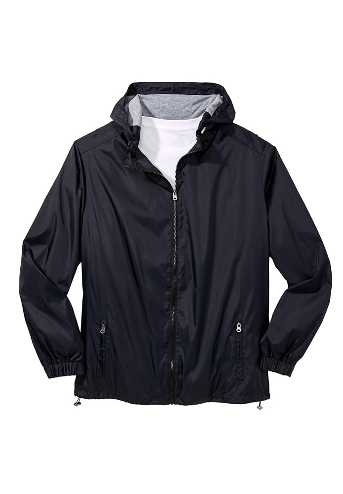 KingSize Men's Big & Tall Jersey-Lined Windbreaker - L