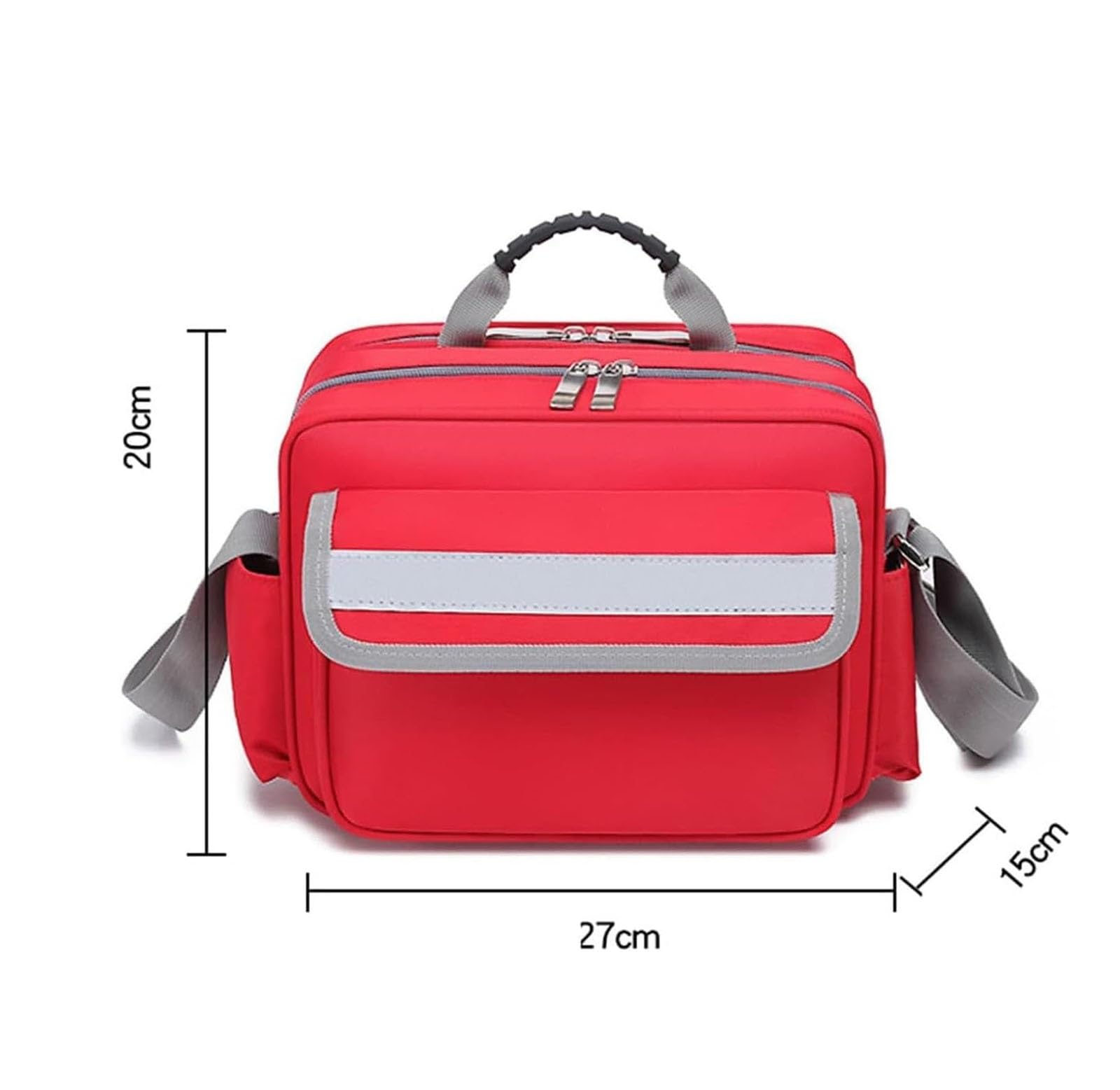 Kit di pronto soccorso portatile,organizer per il pronto soccorso familiare, con cinturino regolabile e striscia riflettente, borsa per traumi per viaggi, casa, auto, escursionismo, lavoro e attività