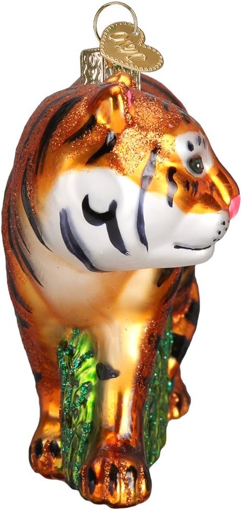 Old World Christmas Tiger Glass Blown Ornament for Christmas Tree, Handcrafted Holiday Decoration, Wildlife Animal Collection - Image 4