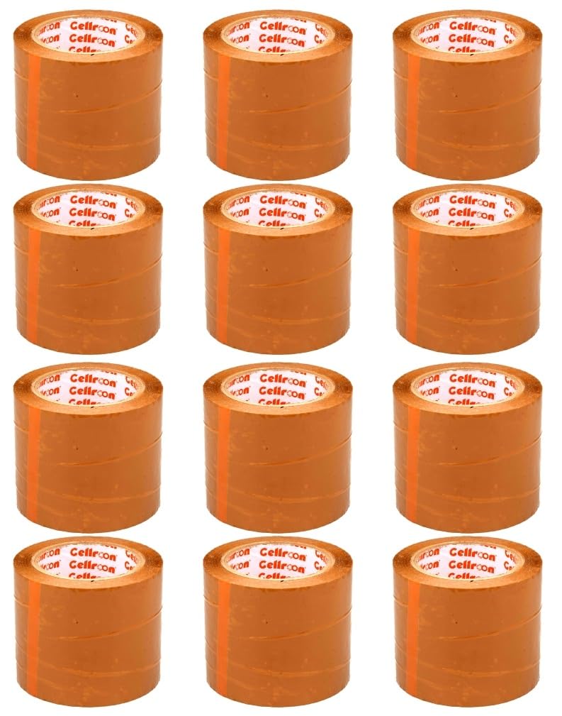 Cellroon Brown Cello Tape for Packing (4 Inch/130 Meter) BOPP Self Adhesive Tape Rolls, Packaging Tape for Home, Office, and Industrial Use (Pack of 12) (B08R8ZDPHR) Amazon Price History, Amazon Price Tracker
