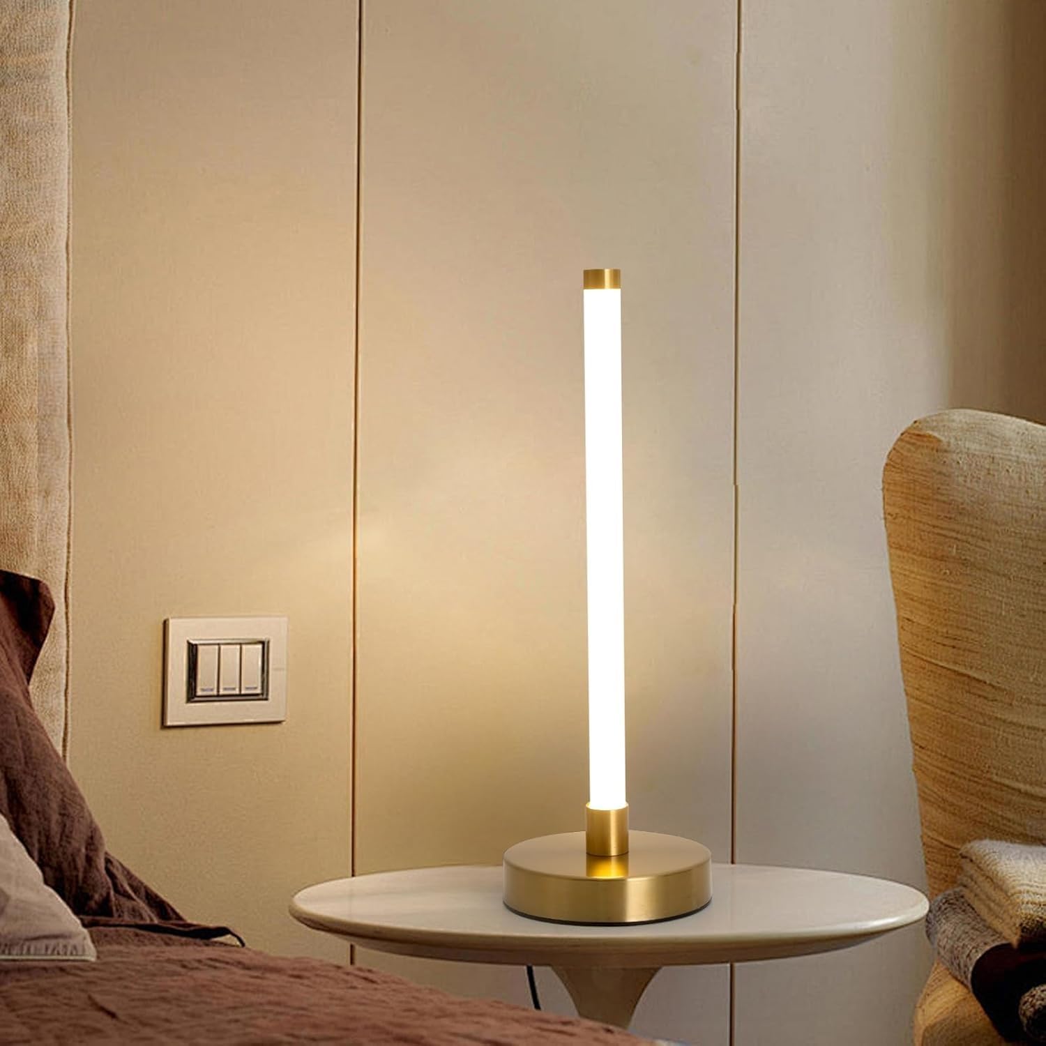 CONGRUI 6W LED Table Lamp 3 Color Temperatures Dimmable Bedside Reading Desk Lamp(A04)