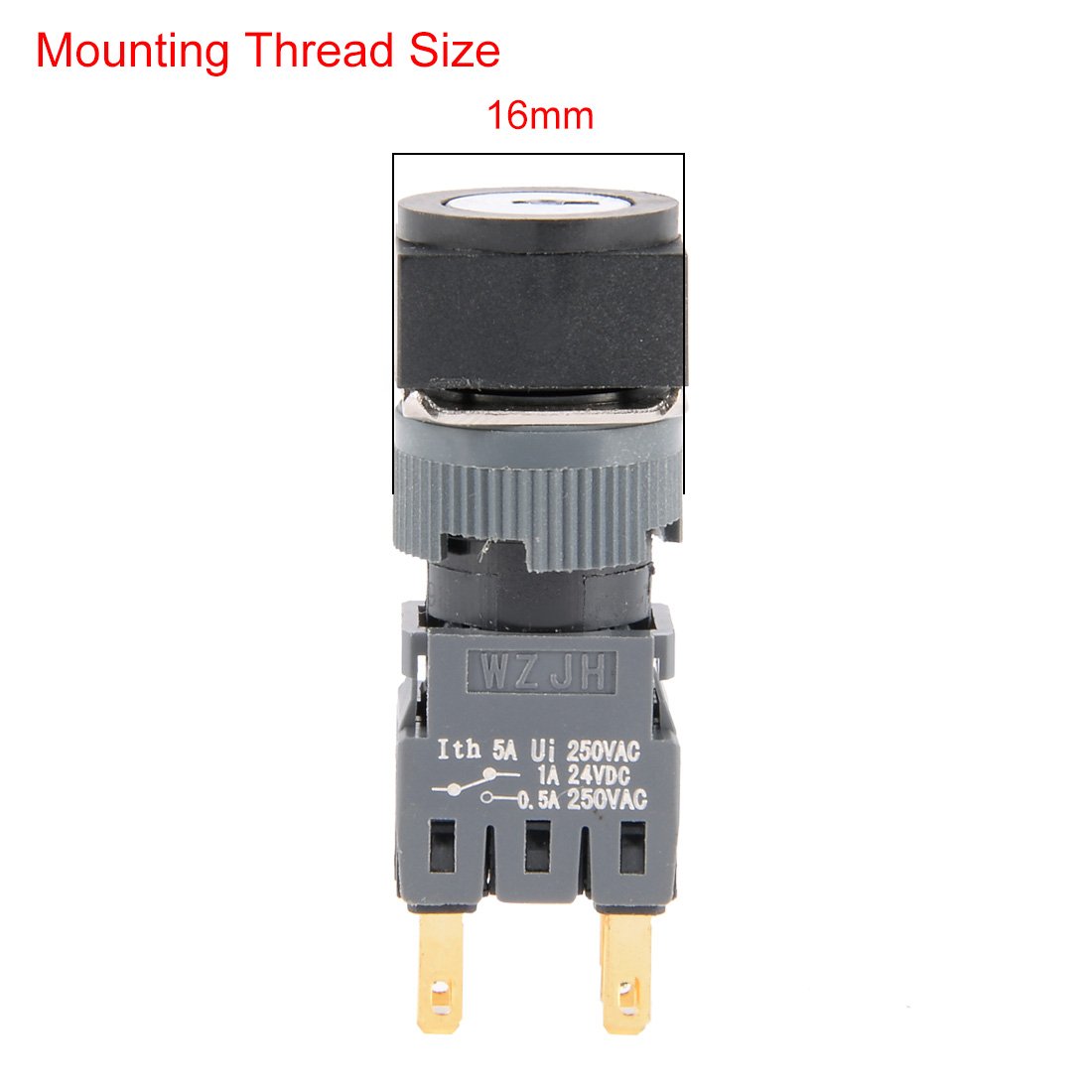 interruptor electronico AC 250V 5A Cuadrado 16mm Montaje 3 Posiciones Enganche DPDT Selector de encendido-apagado Interruptor de bloqueo de llave con 2 llaves