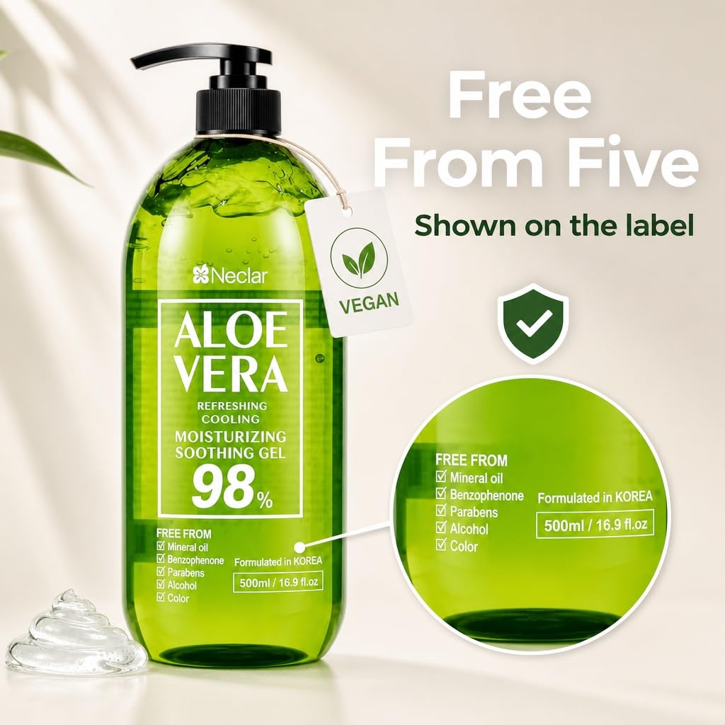 Amazon.com : Neclar 98% Pure Aloe Vera Gel for Sunburn Relief