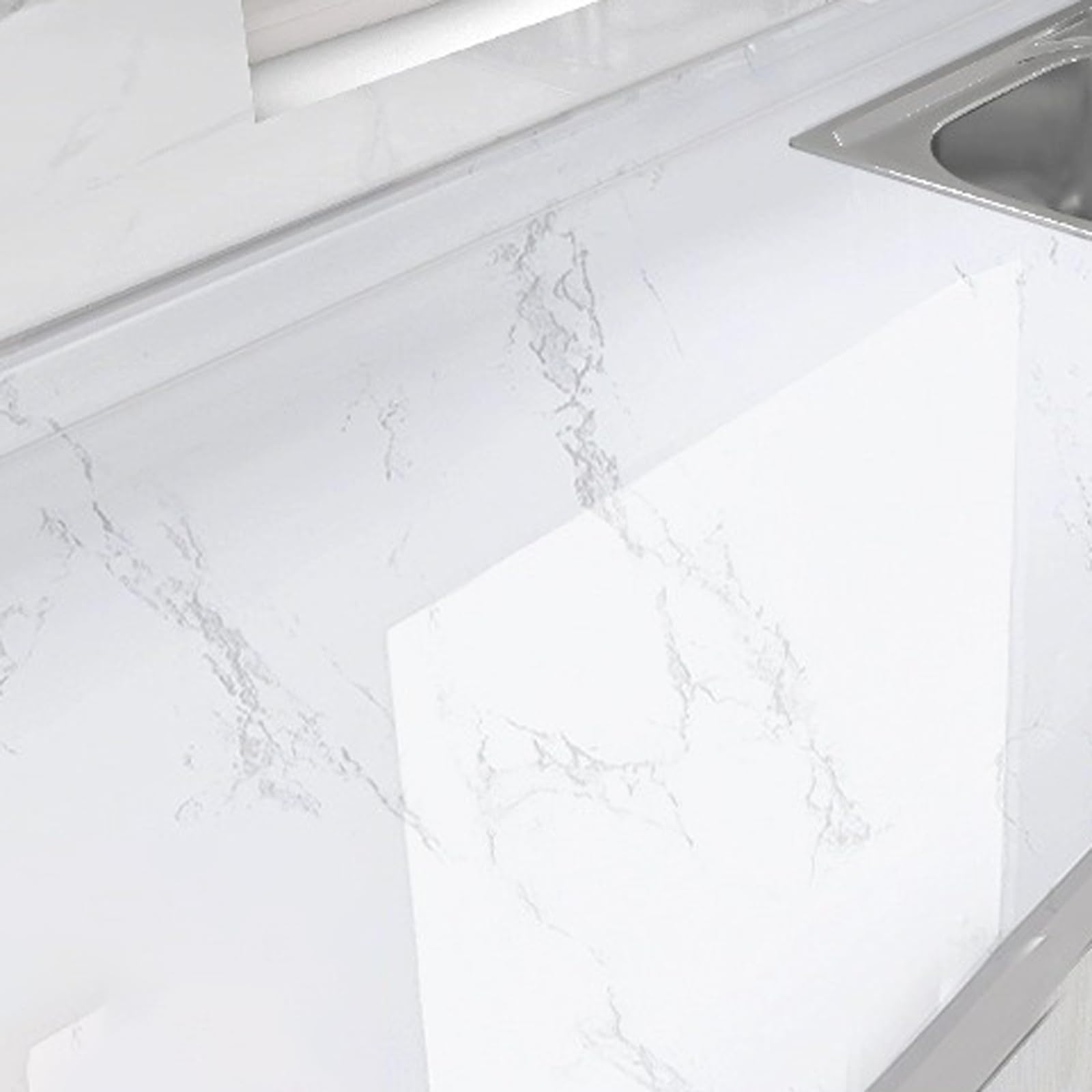 Papier en marbre auto-adhésif imperméable et résistant pour comptoirs de cuisine 60cm