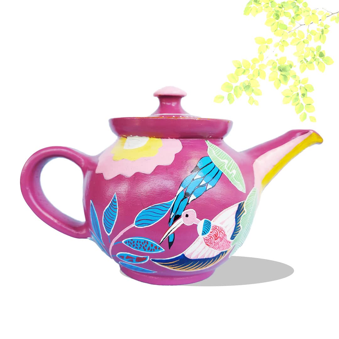 Buy CraftKart Hand Painted Terracotta Tea Kettle Handcrafted Designed