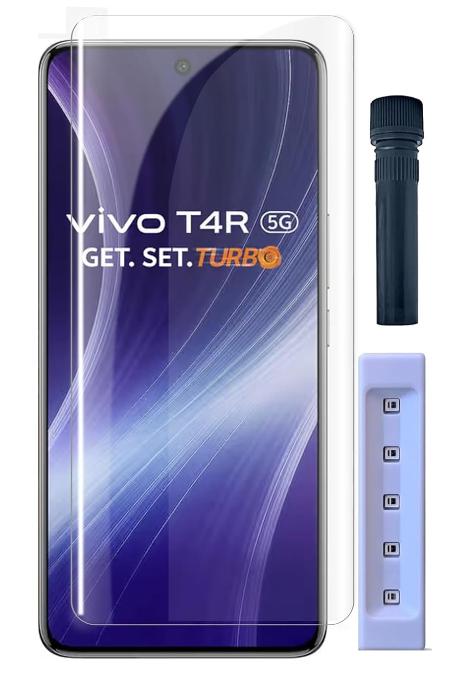 JGD PRODUCTS Adavnced Glue UV Curved Tempered Glass for Vivo T4R 5G | With HD clearity full curved edge protection and Installation Kit-picture-30