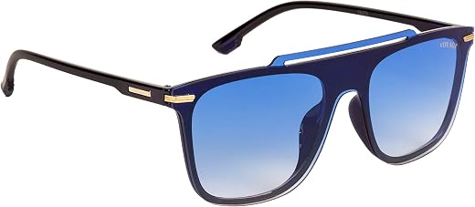 Voyage UV Protected Rectangular Men & Women Sunglasses - (19279MG3281T | Blue Lens | Blue Frame)