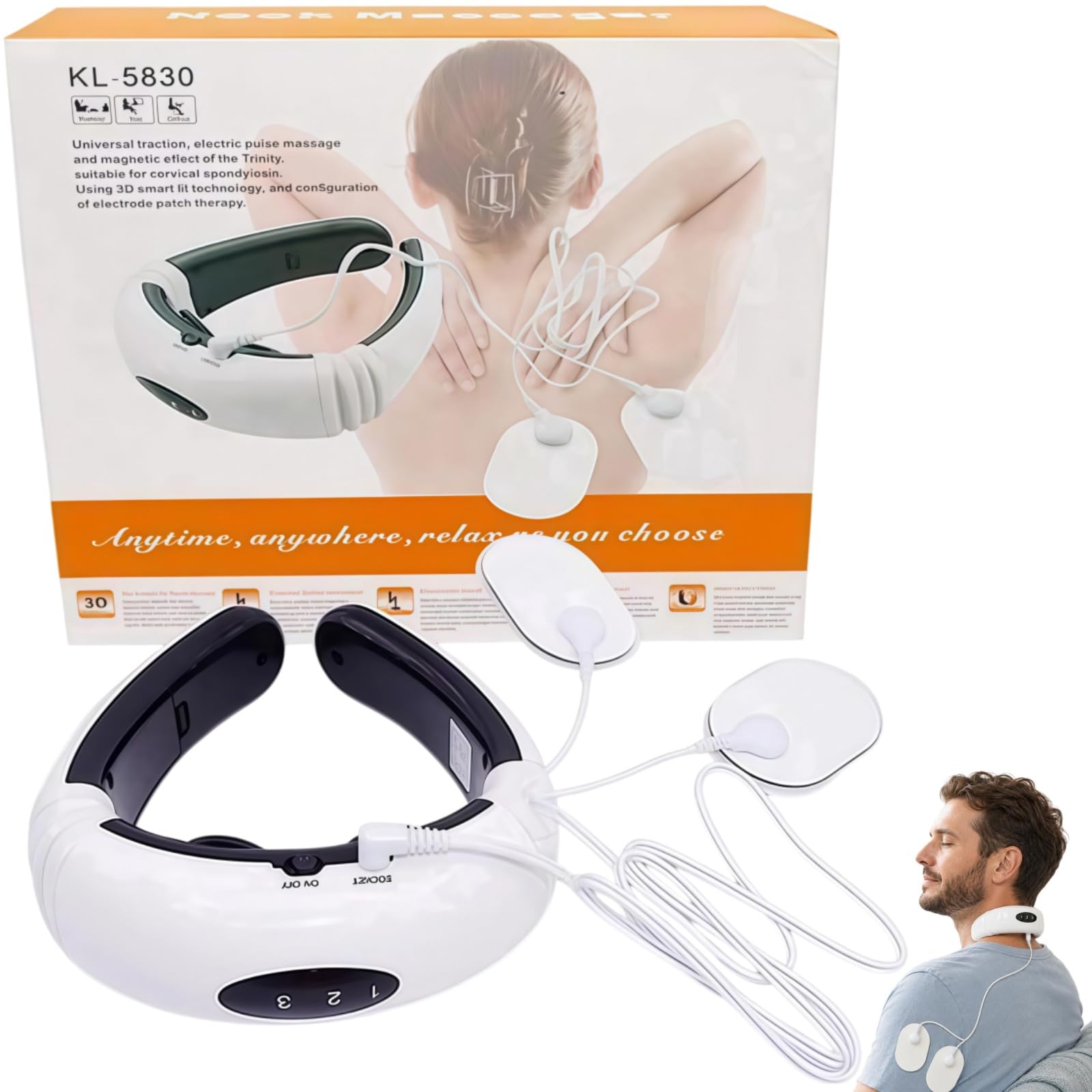 MASSEUR Masseur Cervical Électrique Chauffant, USB Rechargeable (1 PC)