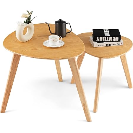 Couchtisch Aus Glas & Holz - Runder Wohnzimmertisch Industrie-Design 82/91/114 Cm