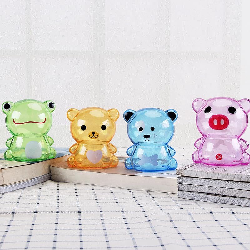 Cute Piggy Bank Green Frog Money Bank Unbreakable Clear Plastic Money Bank Coin Bank for Girls Boys Transparent Money Box Home Decor Small Size Piggy Banks for Birthday Gifts Home Decoration 10cm B