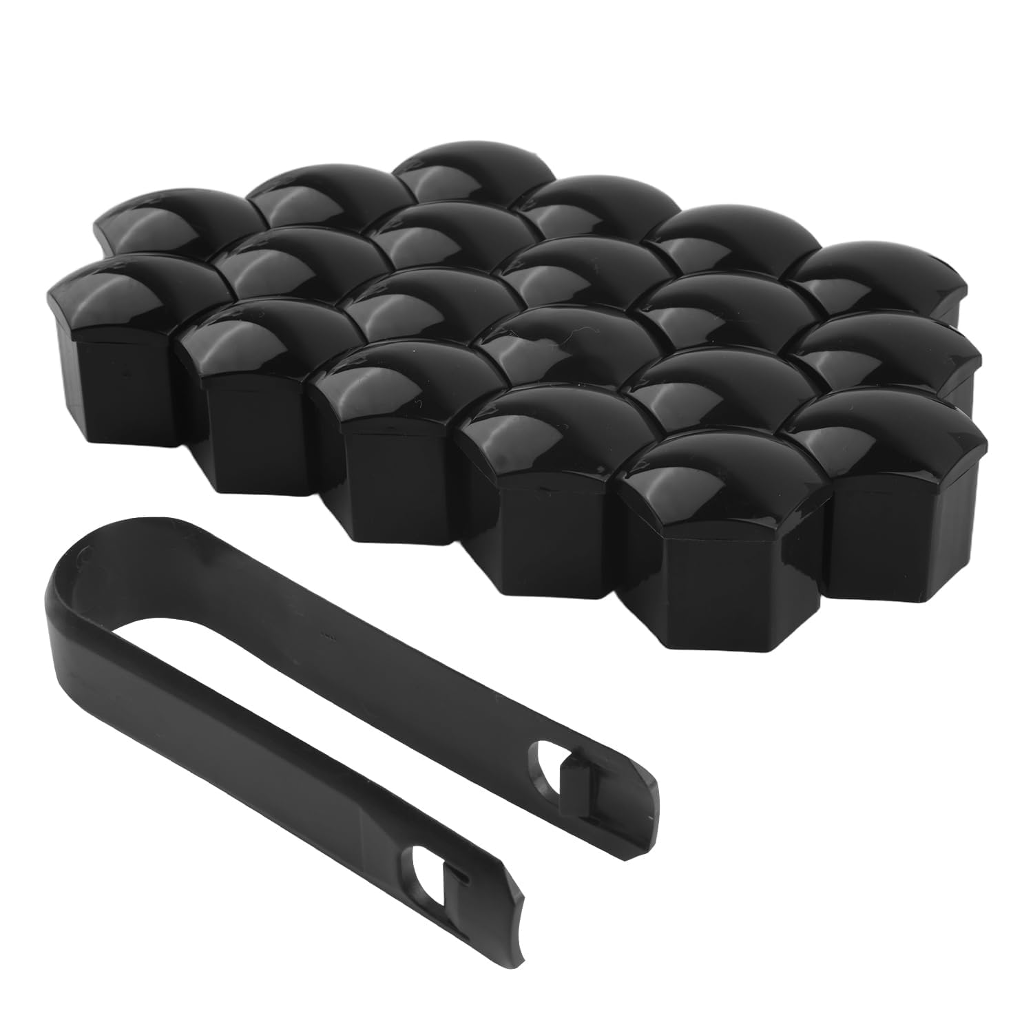 Tryagat 20 Pieces Full Coverage Dust Protection Wheel Hub Nut Covers For Bentley Bentayga (5 seats) 2016+, Firm ABS Material Exact Match Weather Resistant Rust Proof Removal Tool,Black-21mm