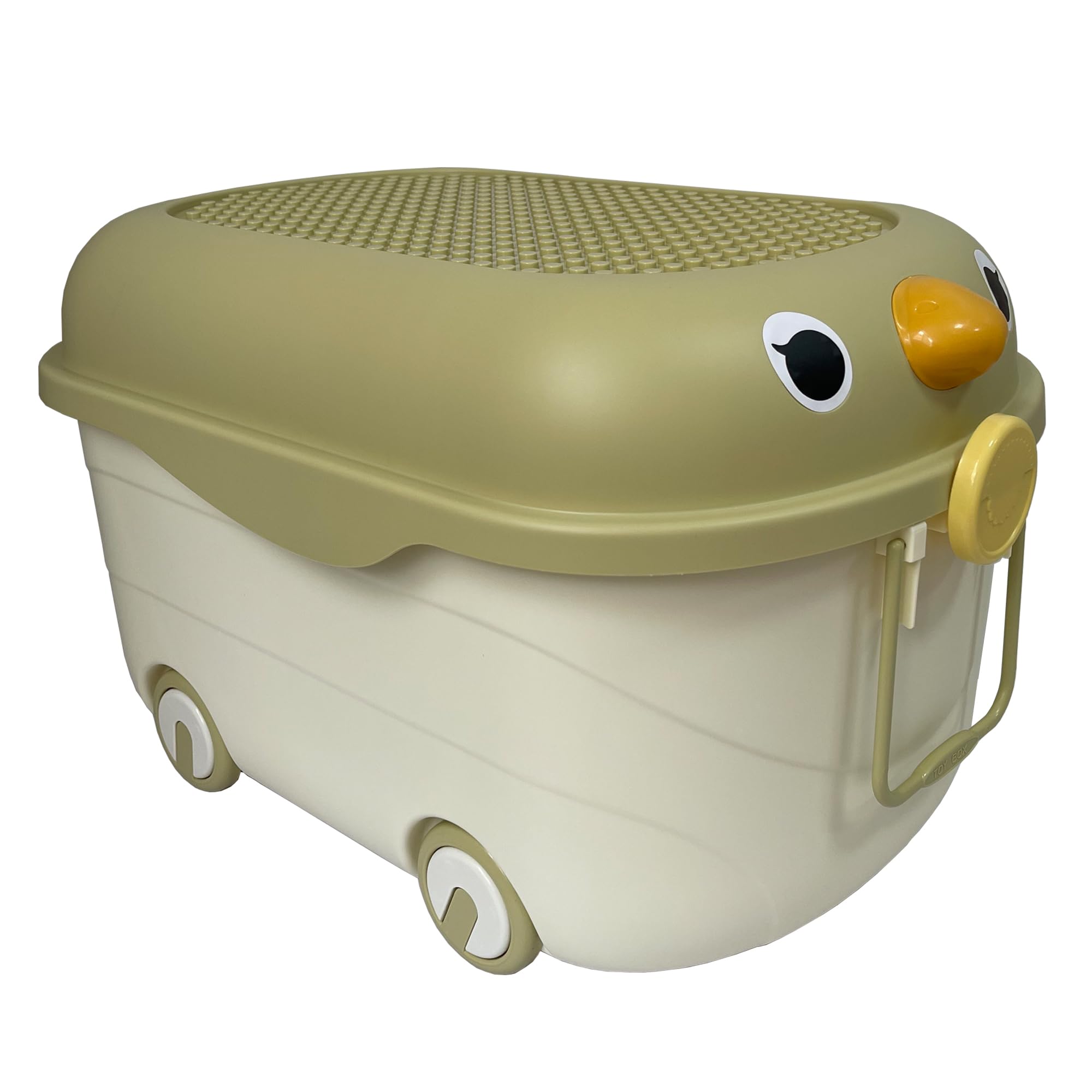 Atek Green 70L Toy Box Storage With Lid & Wheels, Kids Storage Box