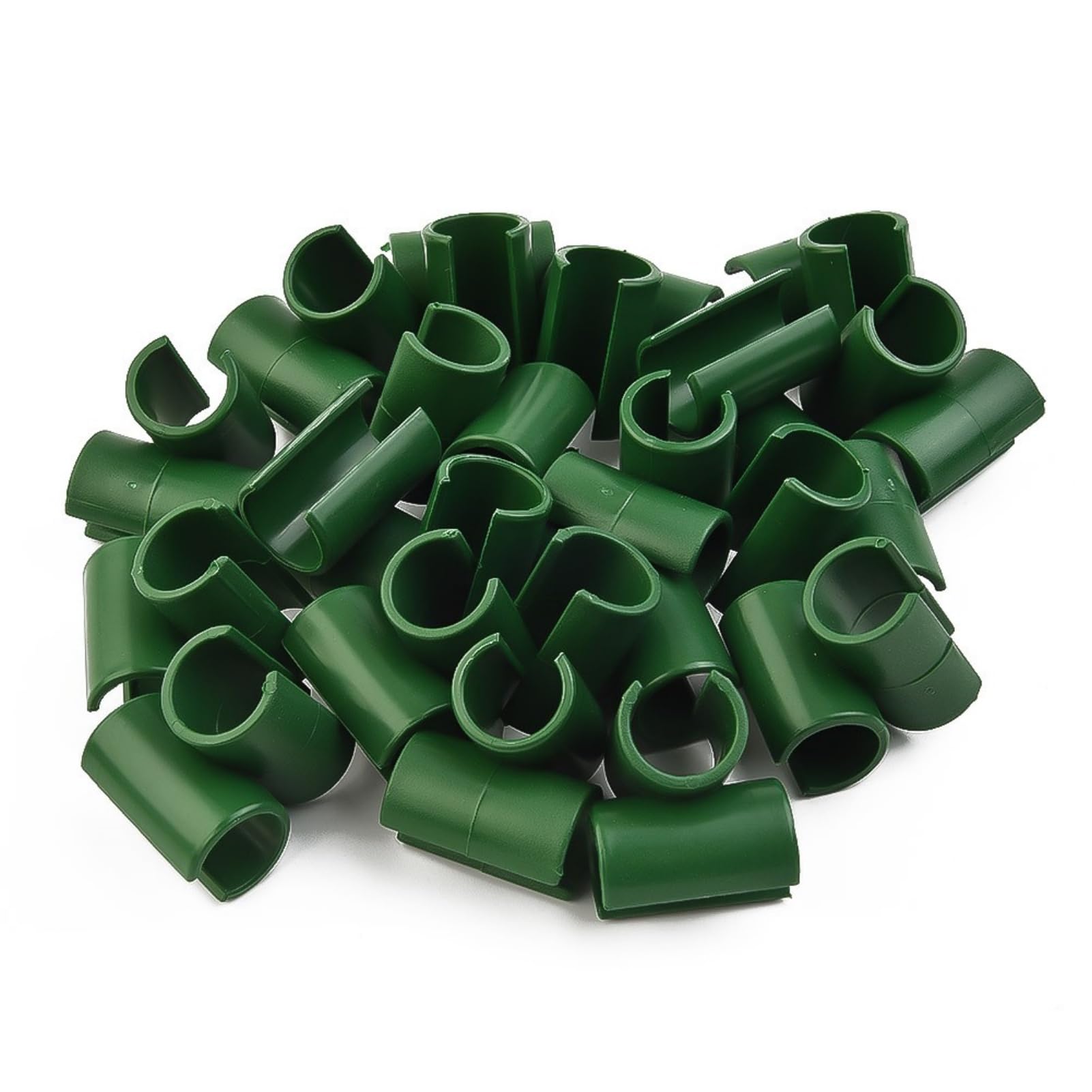 50PCS Garden Trellis Clips – Swivel Plant Stake Connectors for 11mm/16mm/20mm Poles – Heavy-Duty PP Plastic Clips for Tomatoes, Cucumbers & Climbing Plants (Green) (20mm Inner Diameter)