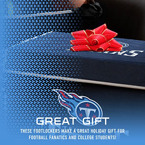 Franklin Sports Tennessee Titans NFL Storage Footlocker Bin - Small Folding Organizer Container - NFL Office, Bedroom + Living Room Décor - 22" x 14"