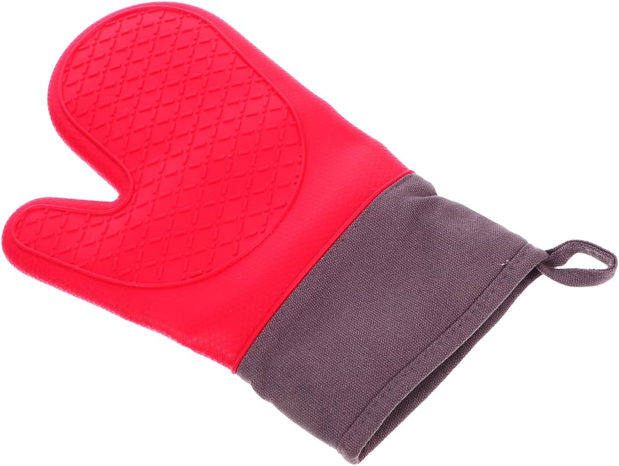 HANABASS Heat Resistant Barbecue Gloves Waterproof Silicone Oven Mitts for Cooking Grilling Baking and Outdoor Barbecue Non-Slip Pot Holders 11.6 X 7.3 Inches