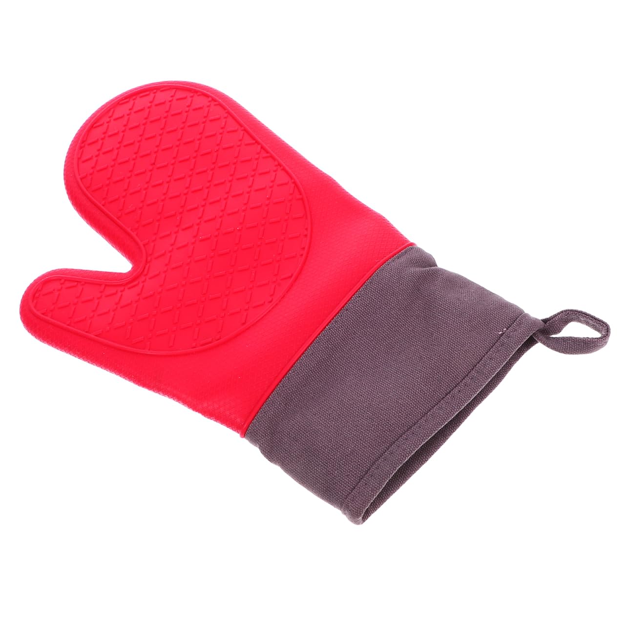 HANABASS 3 Pcs Heat Resistant Gloves Flexible Waterproof Pot Holders for Kitchen, Silicone Oven Gloves Mitts for BBQ, Baking, Cooking, Oven, Grilling, Red