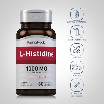 Piping Rock L-Histidine Supplement | 1000 mg | 60 Capsules