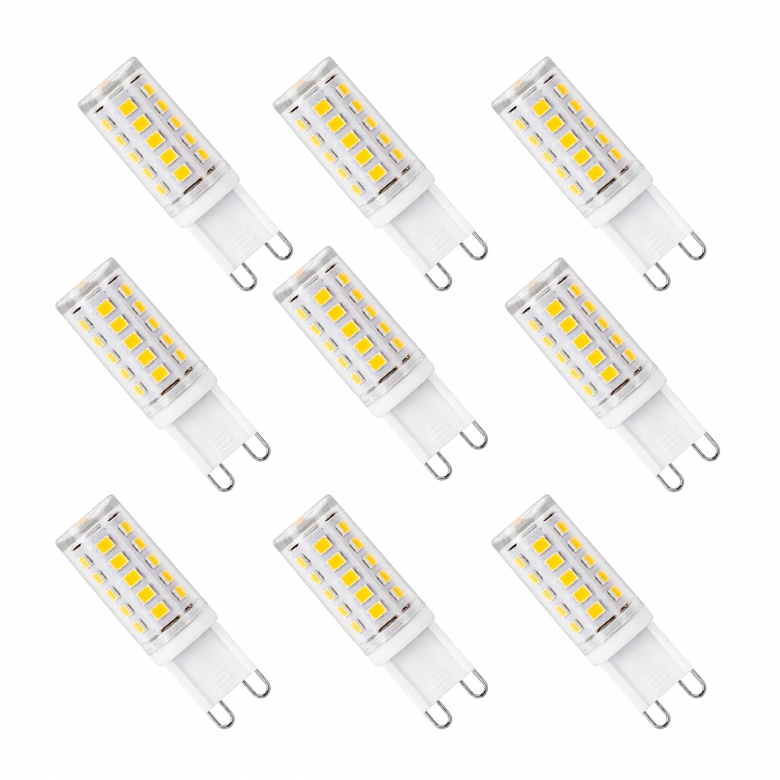 Bombilla LED G9 Bayoneta Tipo Maíz, 3000K/4000K, 3W Reemplaza 30W Halógeno, Ahorro Energía, CRI≥80, Sin Parpadeo, Para Arañas Cristal, Apliques(Natural white 4000K,9 Pack)