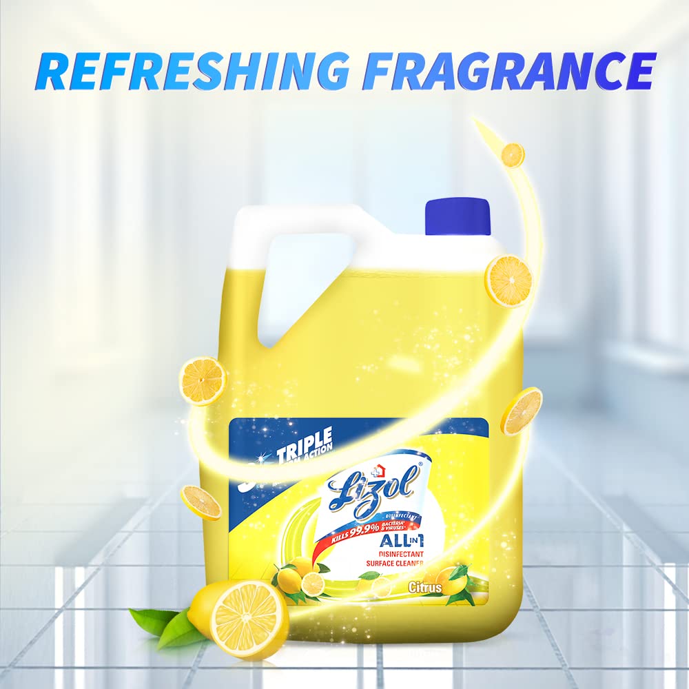Buy Lizol Disinfectant Surface & Floor Cleaner Liquid, Citrus 5 L