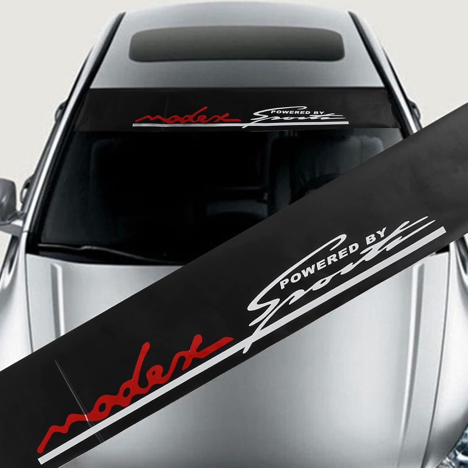 Car Sticker, Fashionable Reflective PVC Car Sticker with Scraper for Automobile Universal Sticker 130x21cm(Powered by)