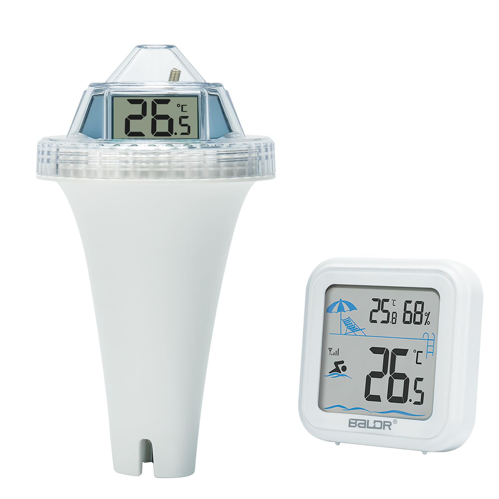 Thermomètre De Piscine Sans Fil Rechargeable WiFi - Moniteur Intérieur Température & Humidité - Étanche IP67 - Idéal Piscines, Baignoires & Spas