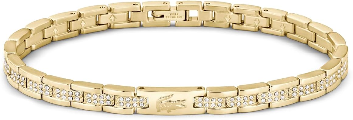 Lacoste Men's METROPOLE Collection Link Bracelet in Stainless Steel Embellished with Petit Piqu  Pattern - 2040117