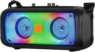 مكبر صوت بلوتوث بومز بوكس 3 برو مع إضاءة ار جي بي قابلة للتخصيص - مقاوم للماء بمعيار IPX6- صوت قوي ونقي - وقت تشغيل يصل الى 4 ساعات - تصميم سهل الحمل - مدخل ميكروفون