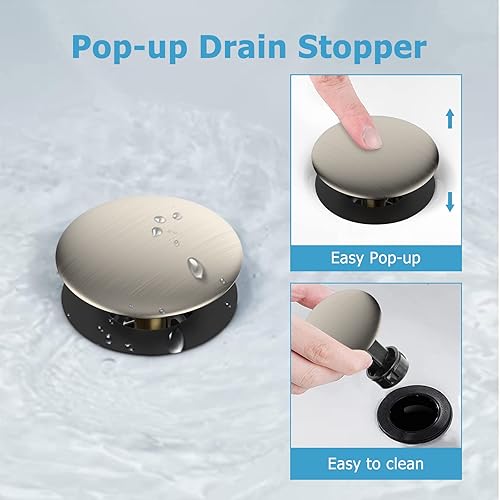 Miniatura 3 de Grifos de baño clásicos para fregadero de 2 y 3 agujeros, grifo de baño de 4 pulgadas, juego central de boquilla giratoria 360 grados de níquel