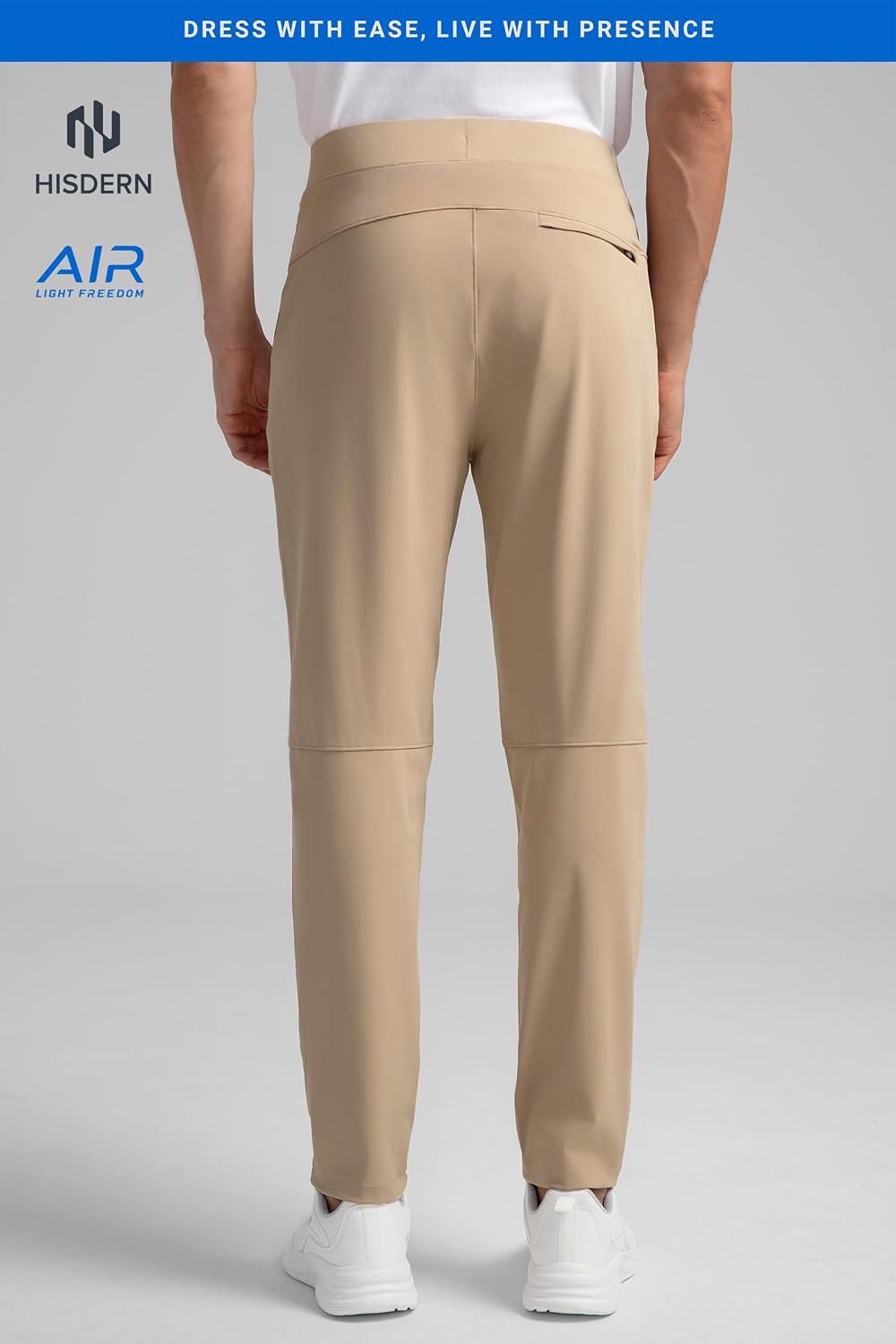 HISDERN Air 509 Mens Golf Jogger Pants, Stretch Dry Fit Tapered Slim Lightweight with Elastic Waist & Zipper Pocket