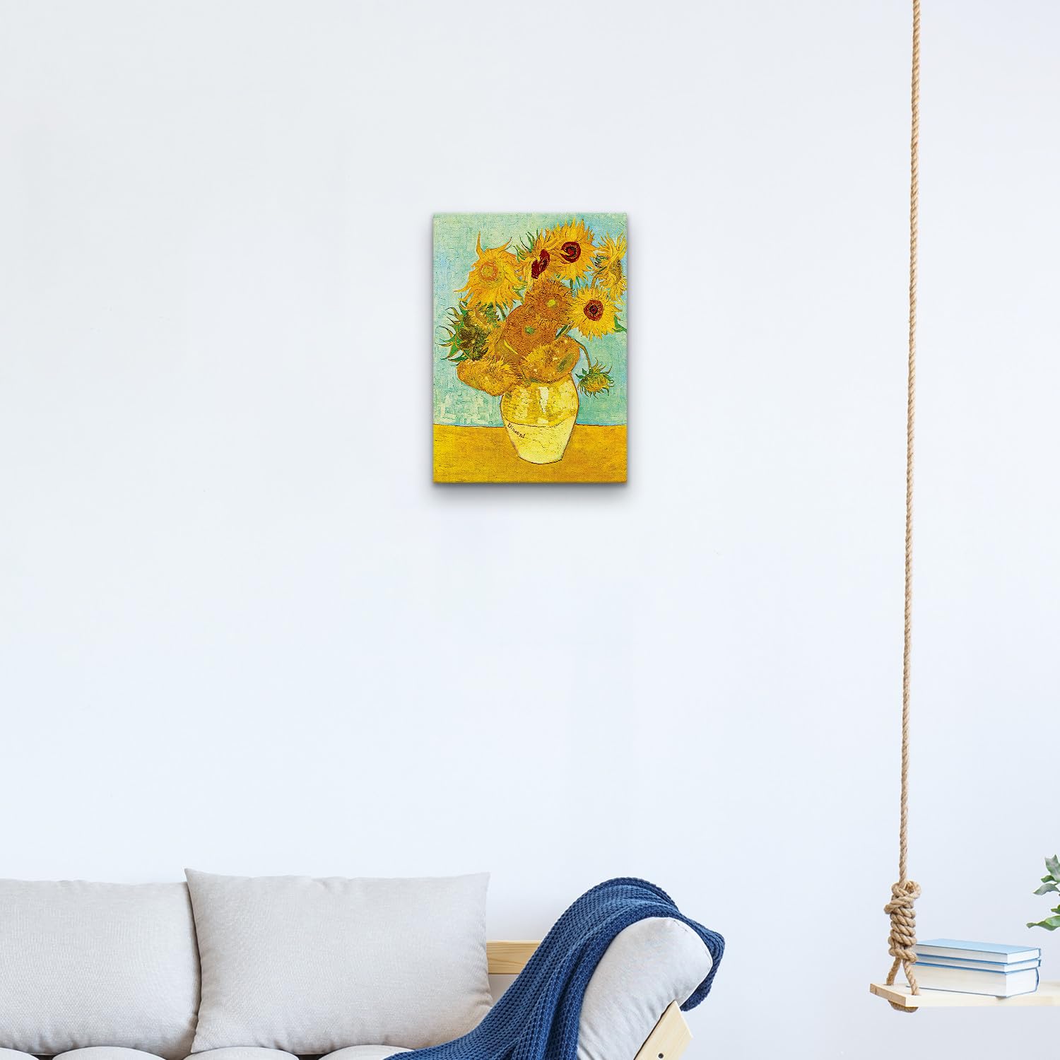 Giallobus - Cuadro - Vincent Van Gogh - - Lienzo estándar - 35x50-05 - Girasoles - Listo para colgar - Cuadros modernos para el hogar