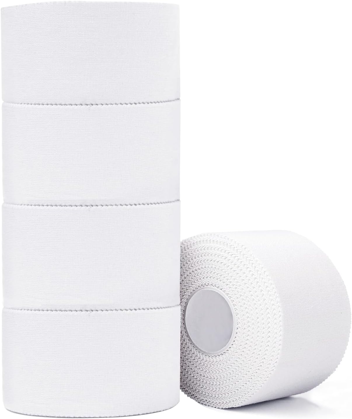 ADMITRY (Pack of 5 Athletic Tape, White Sports Tape, Very Strong, No Sticky Residues, Wrist & Ankle Tape for Gymnastics, Boxing, Lacrosse, Climbing, Hockey, Medical Injuries (Blanc