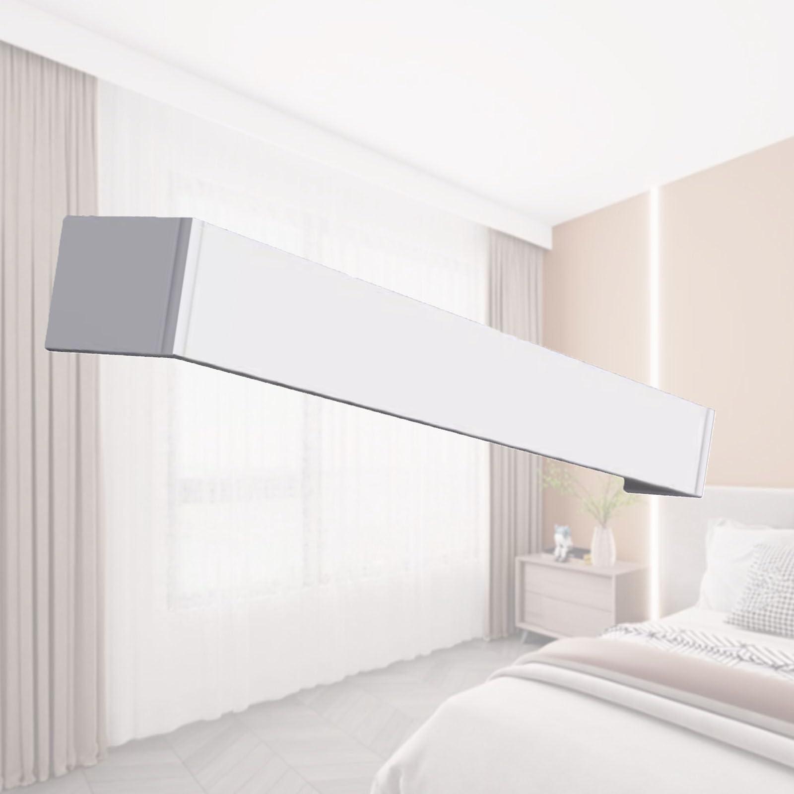 Cenefa decorativa de techo para salones modernos, moldura de aluminio de 3,3 m para riel doble