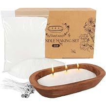 2LB Pure White Pearl Wax DIY Candles,Snow Sand Wax DIY Candle Making Kit - Complete Set with Wooden Bowl, 20 Cotton Wicks for Easy Crafting & Home Decor.
