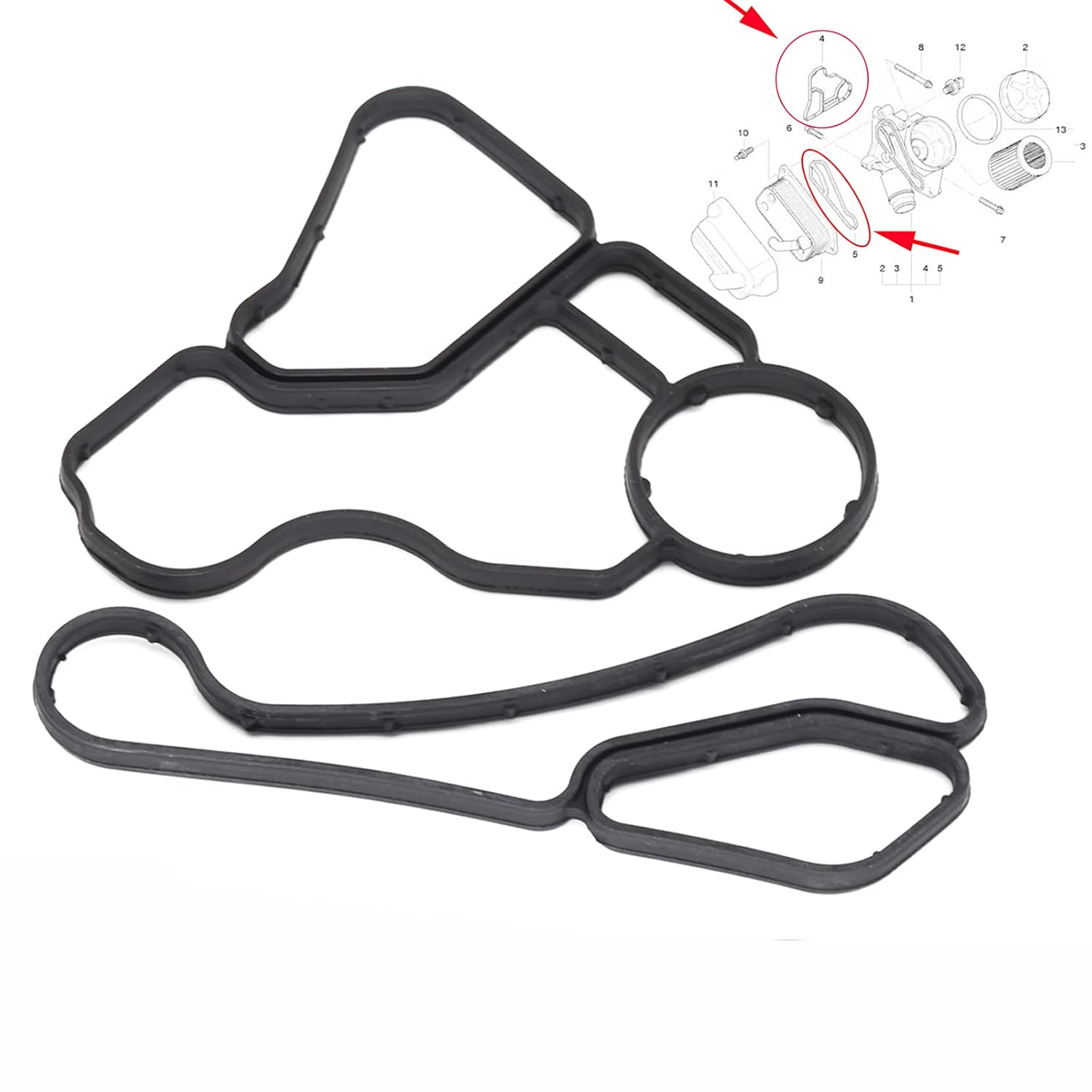 11427525335 for BMW E90 E92 328I 3.0L Oil Cooler Gasket 11427537293 Oil Filter Housing Gasket X3 X4 X5 Z4 128i 323i 328xi 528xi 528i 530I 11428637821 11428637820 11427537293