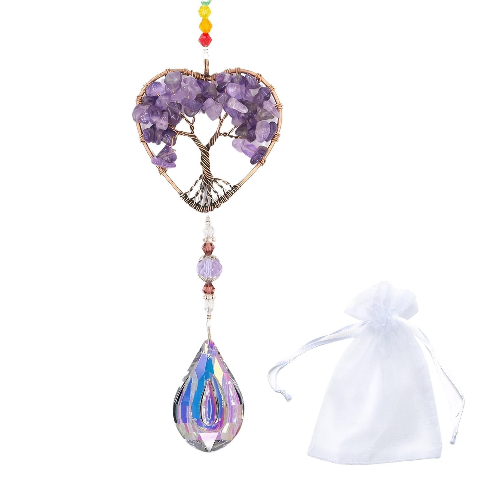 Crystal Suncatcher,Suncatchers for Windows,Sun Catcher,Sun Catchers for Windows,Hanging Crystals for Windows with Storage Bag,for Hanging in Windows or Other Places (Purple)