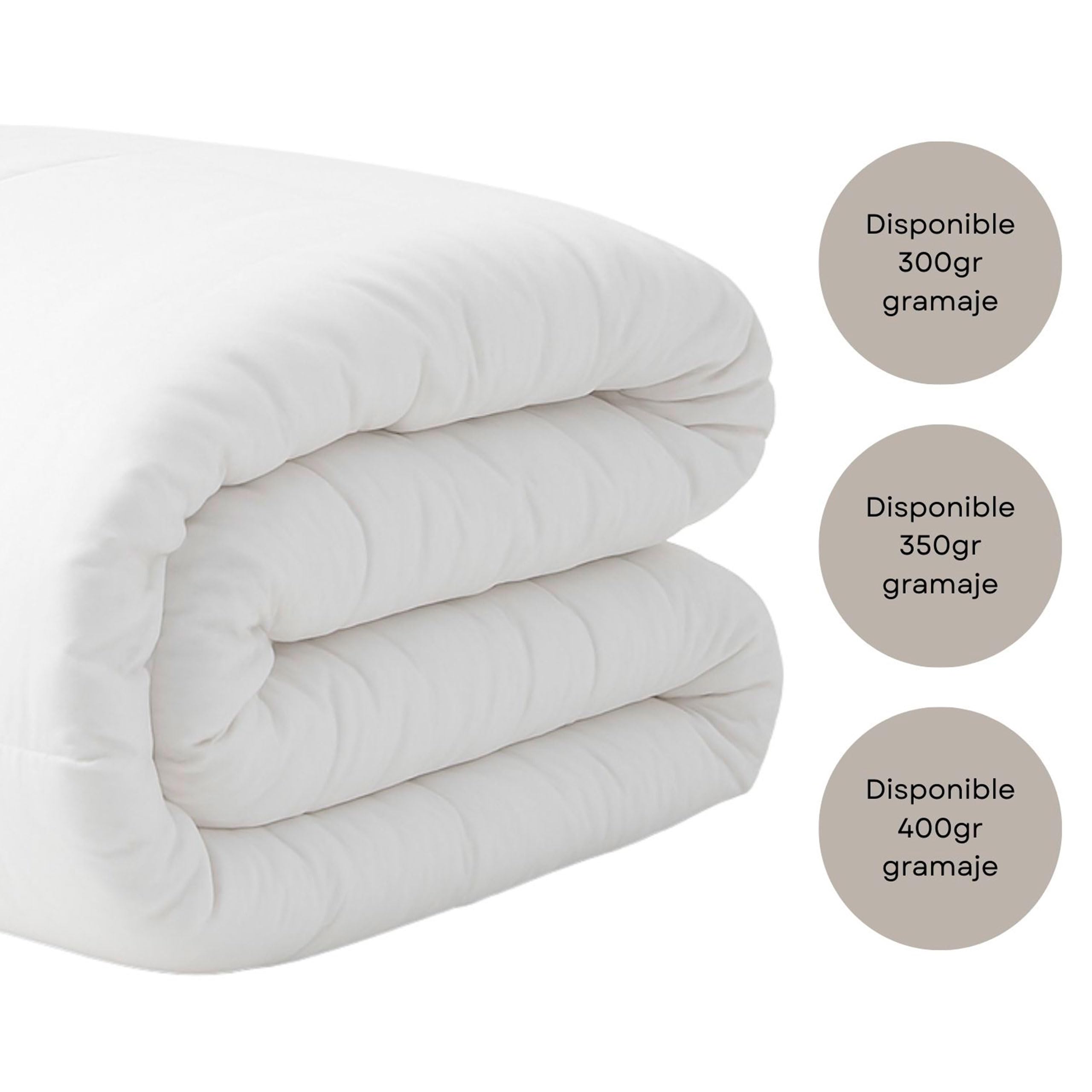 Donegal Collections Edredón Nórdico Cama 180/200-260x240 cm - Edredón Invierno 350 gr/m² - Relleno Nórdico Cama 180/200-4 Estaciones Fibra Tacto Plumón Acolchado - Fabricado en España