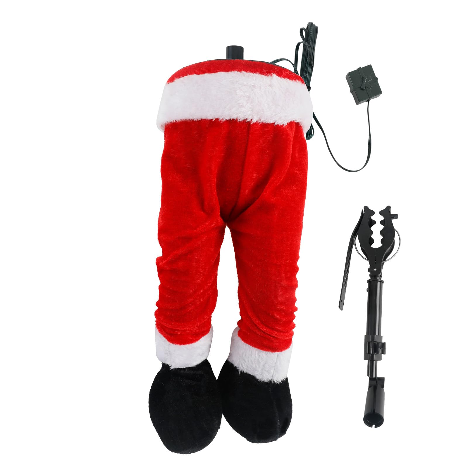 Jambes de Père Noël Animée, Décoration d'arbre pour Les Jambes du Père Noël avec Support, Ornements Suspendus Décoration De Noël