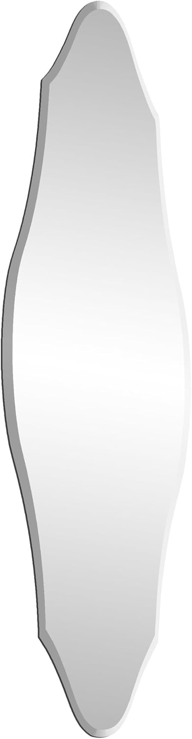 Patton Wall Decor Royal Scalloped Edge Frameless Mirror Silver : Home & Kitchen