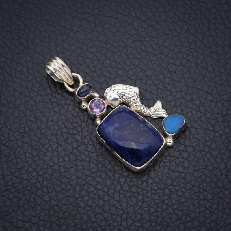 Pendentif améthyste et opale en argent fait pour durer - 2
