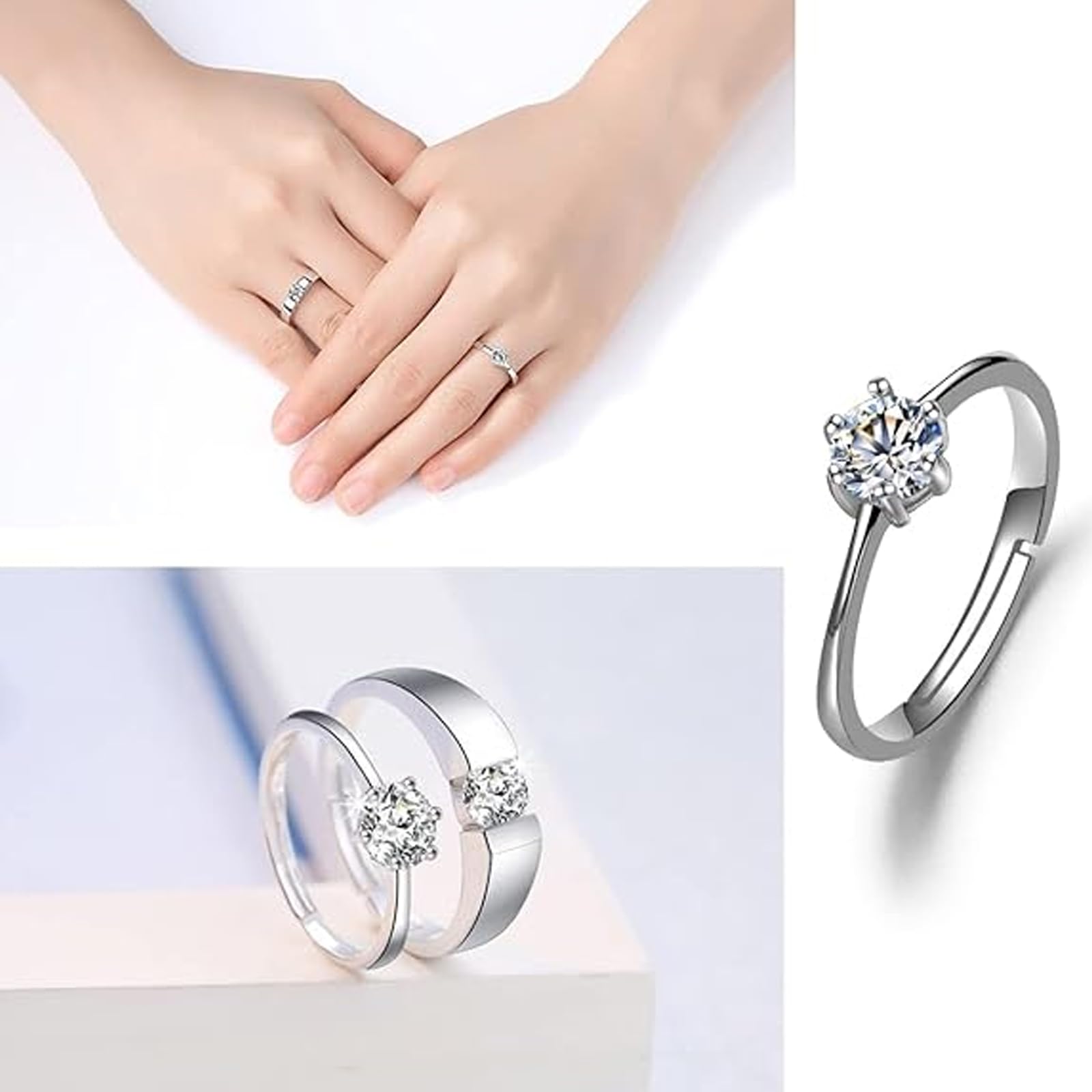 Set di fedi nuziali bicolore realizzate a mano: argento sterling e oro - Italia