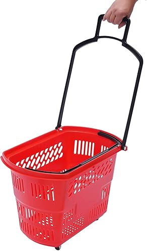 Miniatura 5 de Carrito de compras de 6 piezas, moderno carrito de compras de 35 l9.2 galones con ruedas y asa, cesta de compras de PP independiente, carrito de