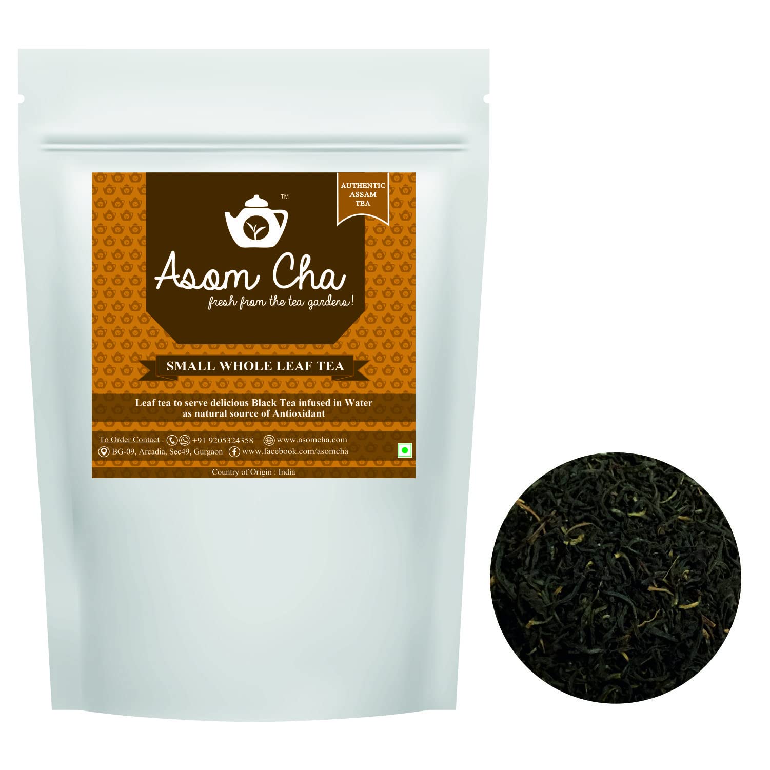 Asom Cha Small Whole Leaf Tea | 100g [~50cups] | Premium Orthodox Black Tea | Whole Leaf Loose Tea | Pure Un-Blended | Rich in Antioxidant and Nutrients