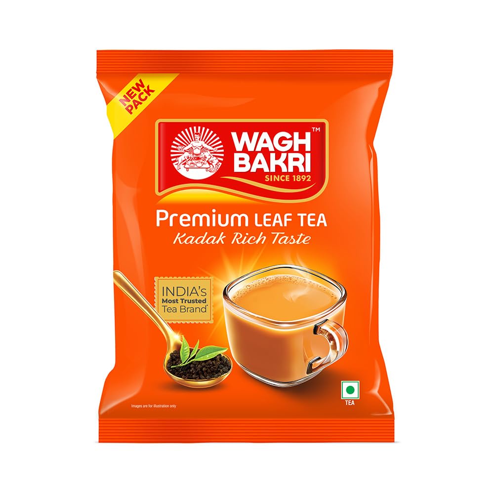Wagh Bakri Premium Tea | Black | Assam Blend | Kadak Chai | Aromatic Chai Patti | Rich & Bold Flavour | Lingering Taste & ...