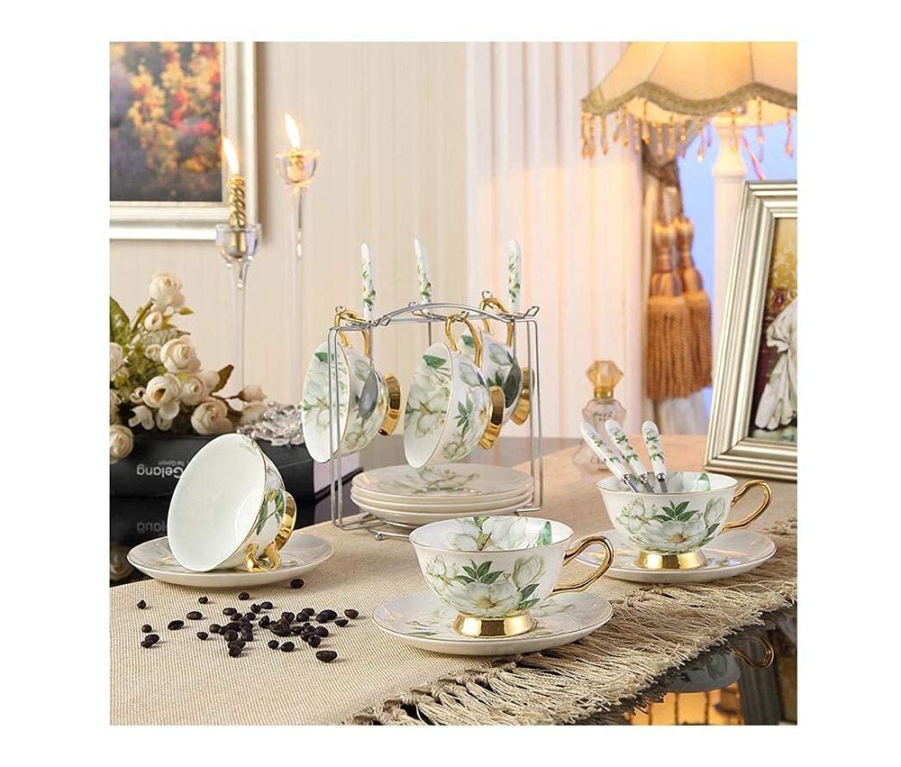 Exquisite European Coffee Cupish Set Tea Cupet Ceramic Household 6 Sets for Household