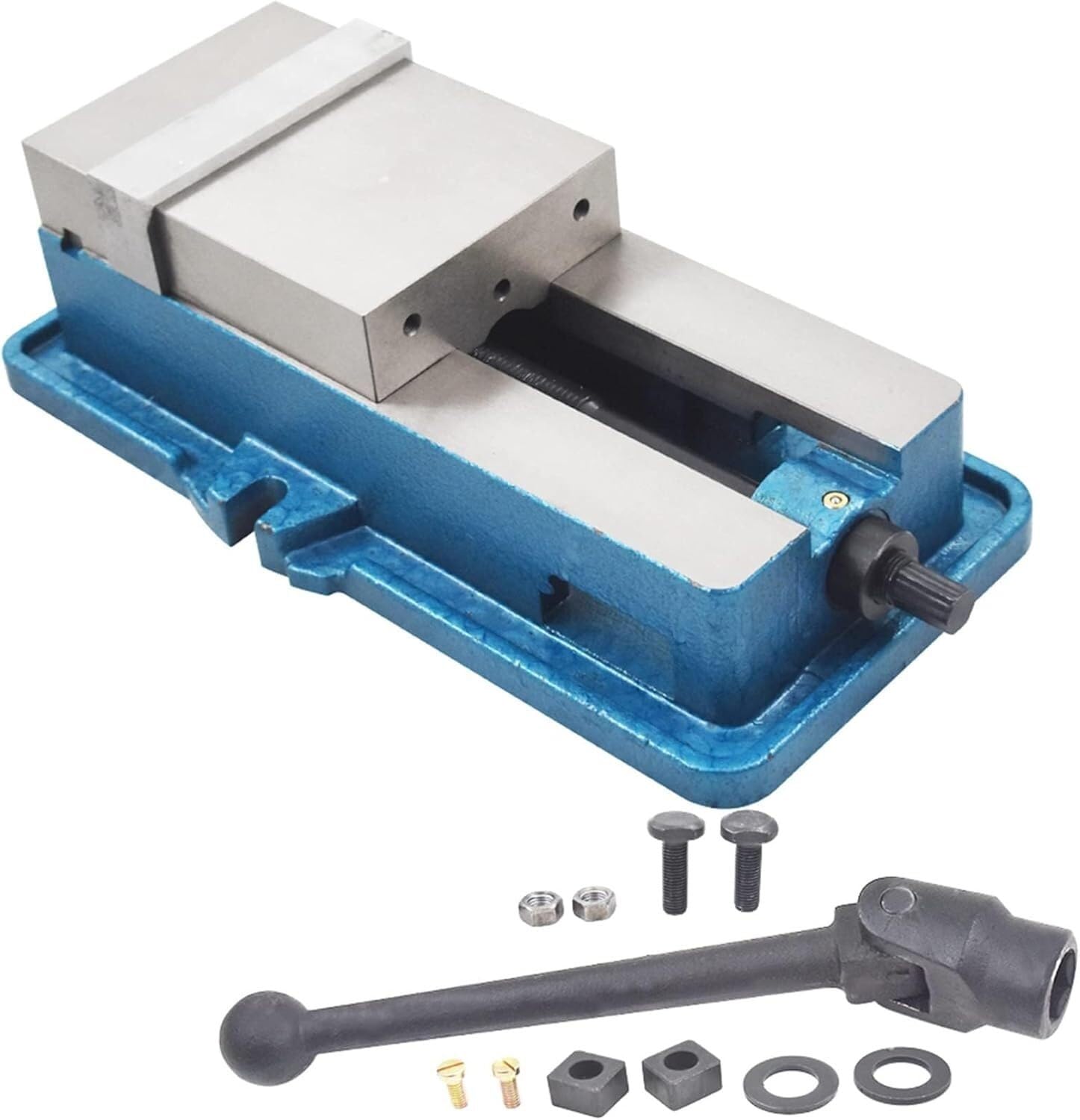 Tornillo de Banco CNC Precisión 5x4.9 Pulgadas, Mordaza Bloqueo Resistente para Fresado, Taladrado y Moldeado, Compatible con Mesas Trabajo Talleres Profesionales